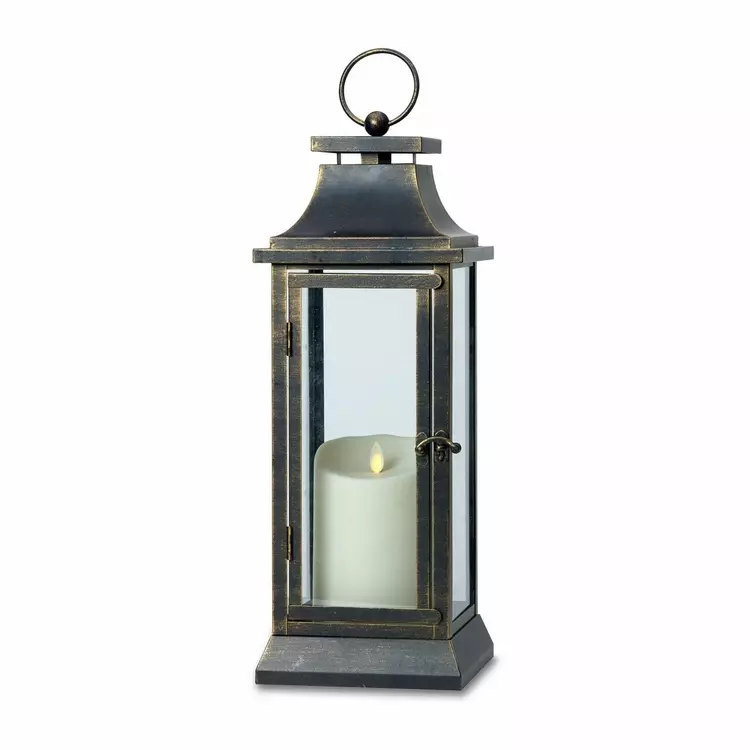 Flameless candle lantern with timer deals